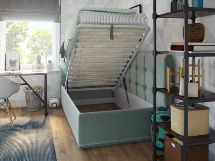 Кровать Nuvola Sabina угловая Velutto 14 (с подъемным механизмом)