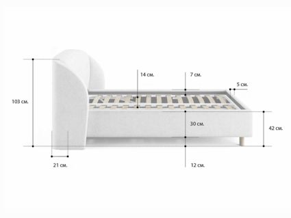 Кровать Сонум Valencia Кашемир Латте (с подъемным механизмом) 90х190
