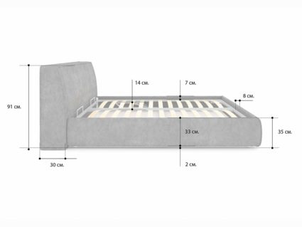 Кровать Сонум Altea Кашемир Горчичный (с подъемным механизмом)