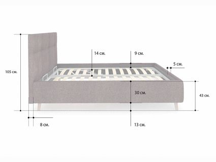 Кровать Сонум Bella Рогожка Льняная 120х190