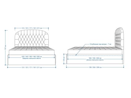Кровать Lonax Венеция велюр Dolly-13 (с основанием) 180х190